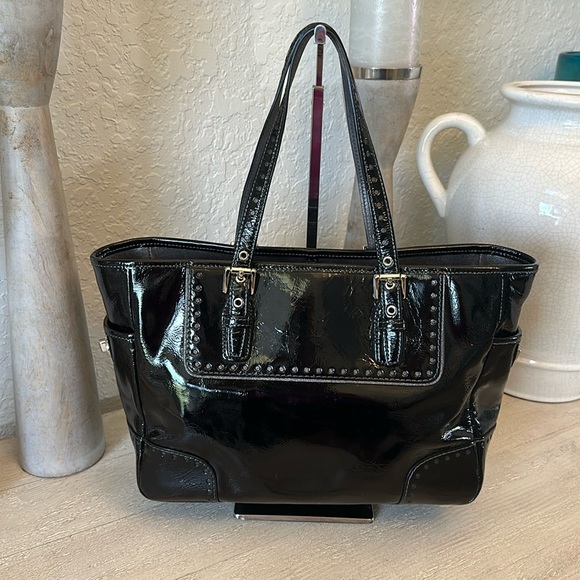 Coach Black Patent Double handle Satchel bag Style 1432 - Picture 3 of 10